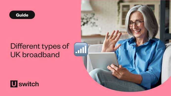 Happy 60s older mature middle aged adult woman using digital tablet on Wi-Fi