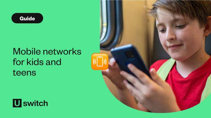 best network for teens and kids guide - young boy using a smartphone on the train