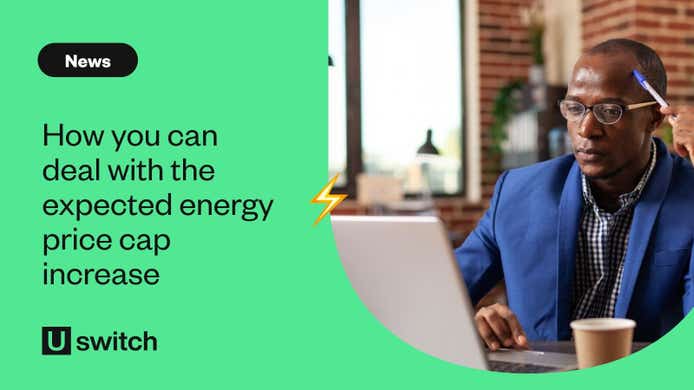 Man fixing energy on laptop