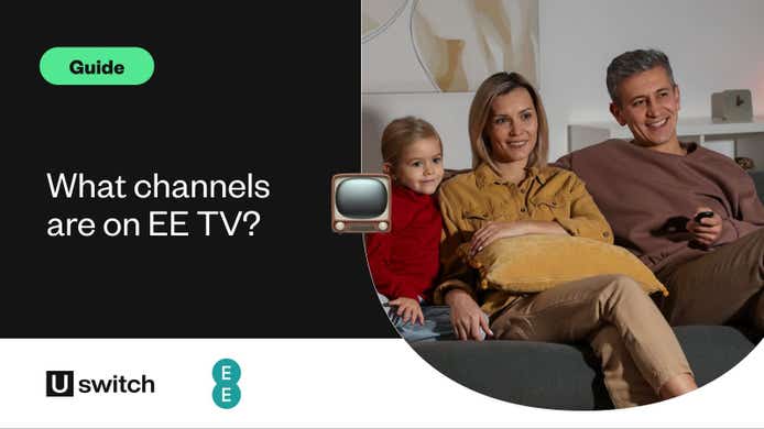 family watching ee tv at home
