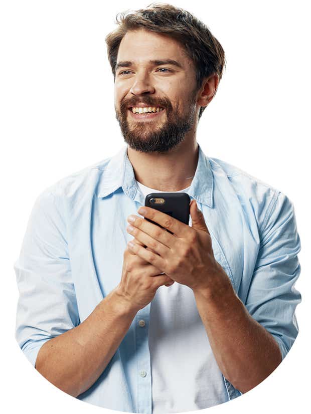 Man looking down at his phone