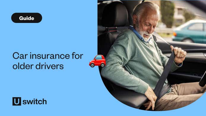 older driver putting their seatbelt on