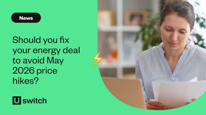 Person fixing energy deal with laptop and bill
