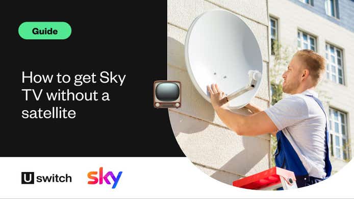 man installing a satellite dish for Sky TV